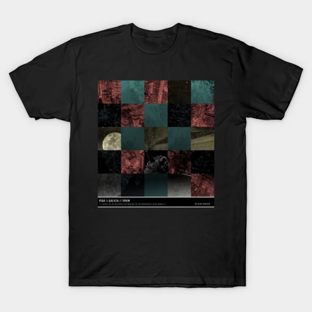 Vigo Galicia Spain Space City Pixel Cubes T-Shirt by MapYourWorld